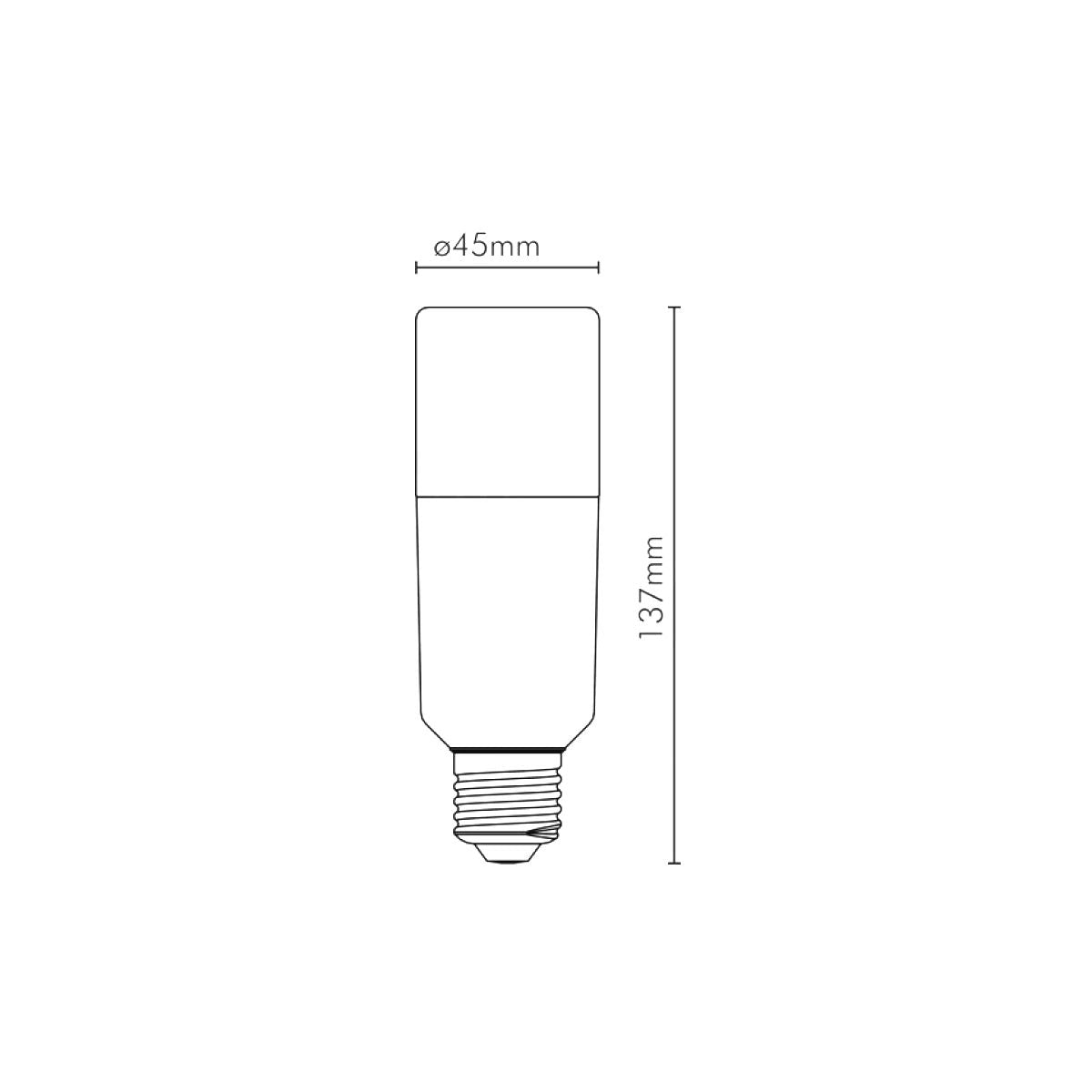 Lampada Tubolare Led E27 14W 1460 Lumen luce calda 3000K Stretta