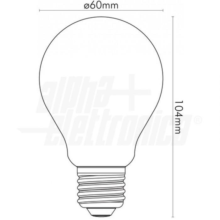 Lampada a filamento led goccia E27 6W trasparente tutto vetro 806 lumen luce calda 2700K