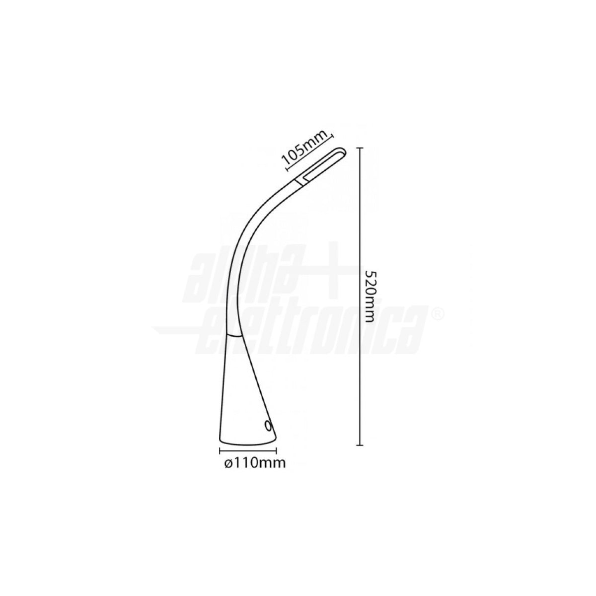 Lampada da Tavolo Regolabile a Led con Interruttore Touch - 5W - Snodabile Gold