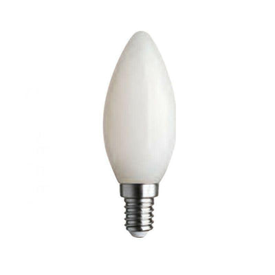 Lampadina Led Oliva Filamento E14 4,5W Bianco Latte in Vetro 2700K