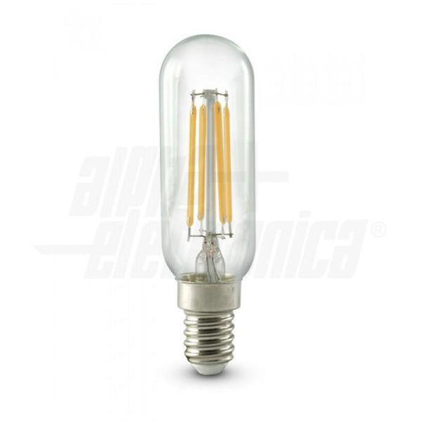 Lampada led a filamento tubolare E14 4,5W trasparente tutto vetro luce calda ideale per cappa