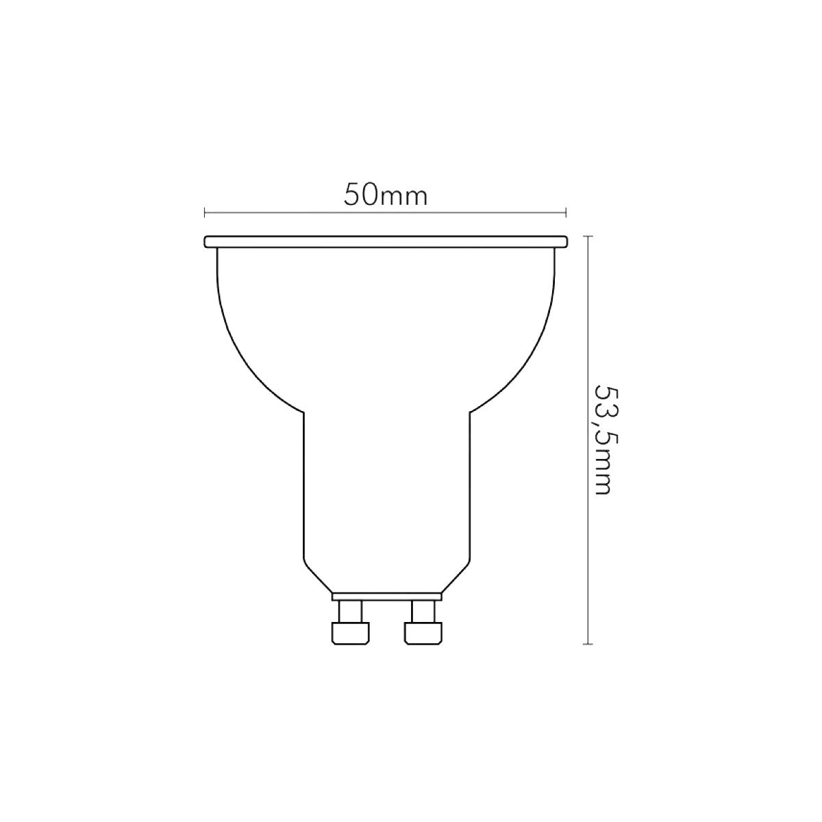 Lampadina Led GU10 3W Fascio Largo 100°