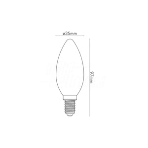 Lampadina Led Oliva Filamento E14 4,5W Bianco Latte in Vetro 2700K