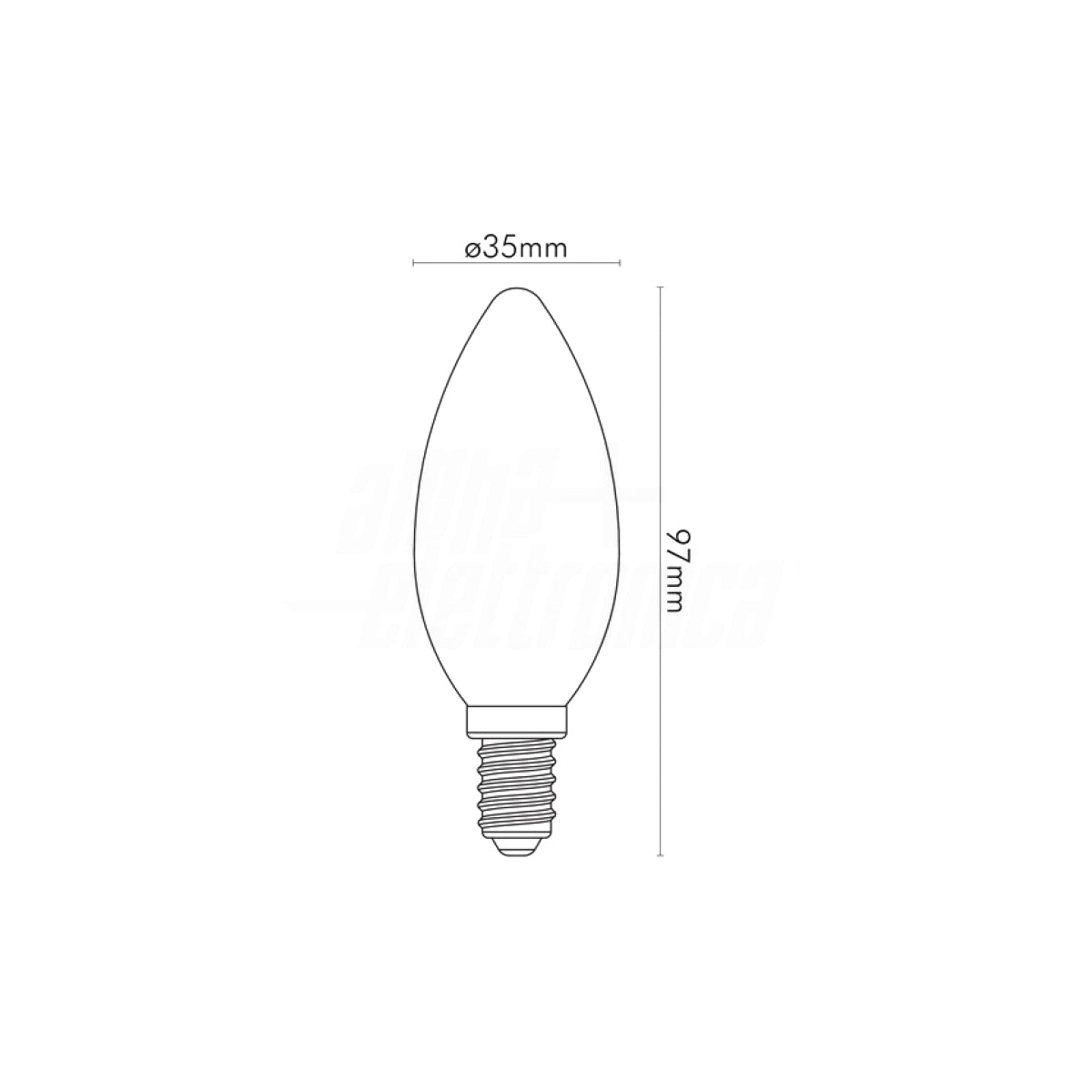 Lampadina Led Oliva Trasparente Retrofit E14 2,5W 250 Lumen Calda 2700K