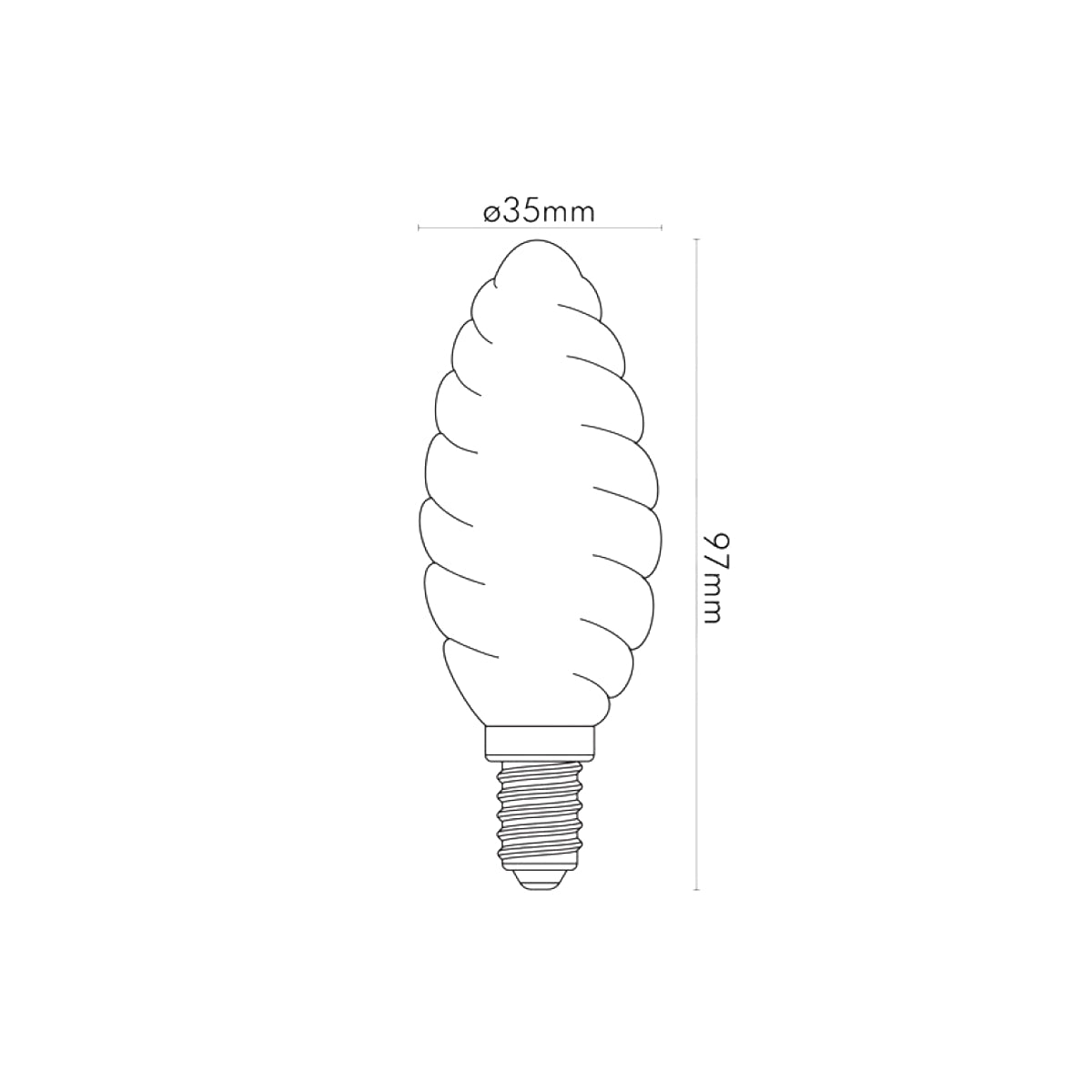 Lampadina Led Tortiglione E14 4W Bianco Latte Luce Calda 2700K