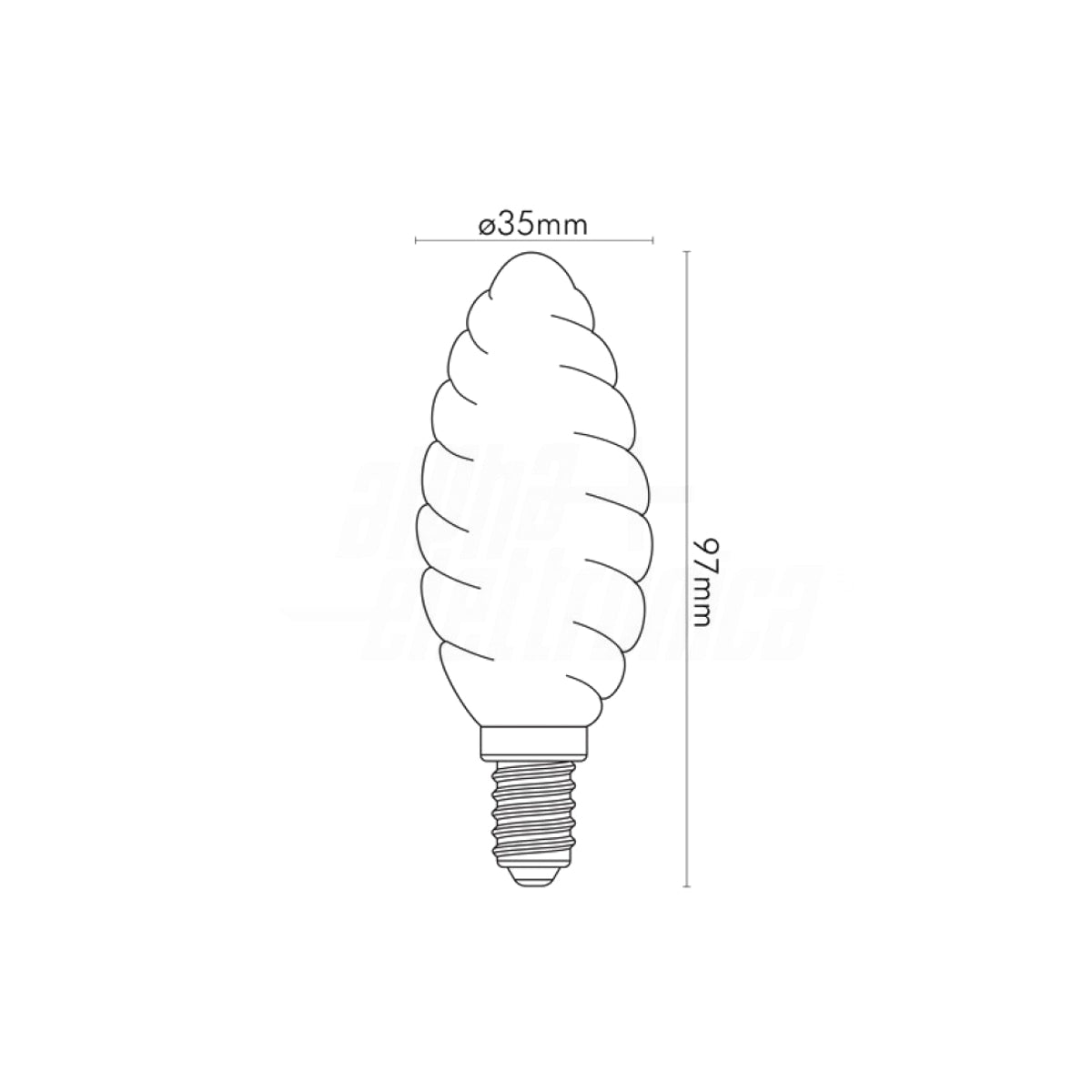 Lampadina Led Tortiglione Trasparente Retrofit E14 4,5W 470 Lumen Luce Calda 2700K