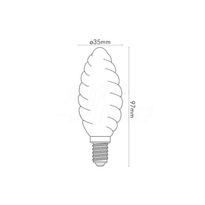 Lampadina Led Tortiglione Trasparente Retrofit E14 4,5W 470 Lumen Luce Calda 2700K