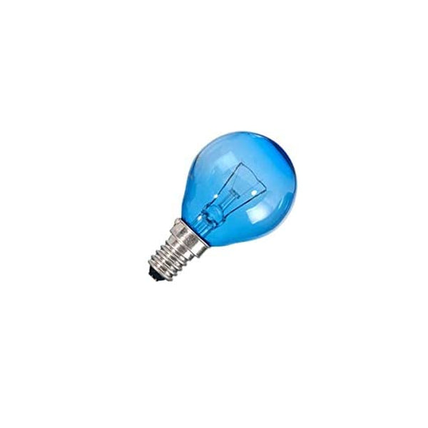 Lampadina Solare Incandescenza E14 60W Sfera Vetro Azzurrato