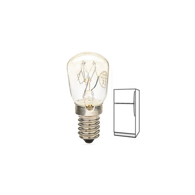 Lampadina per Frigo E14 15W Peretta Incandescenza  57 x 25mm