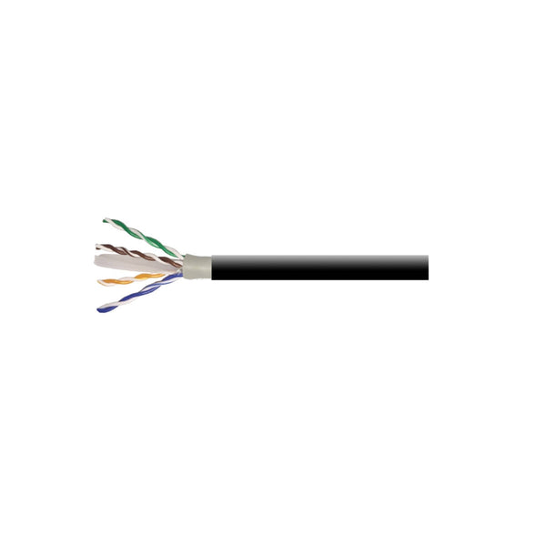 Câble Ethernet extérieur Skein Cat.6 U/UTP 305mt Rigid Pure Copper CPR Installation Fixe, Noir