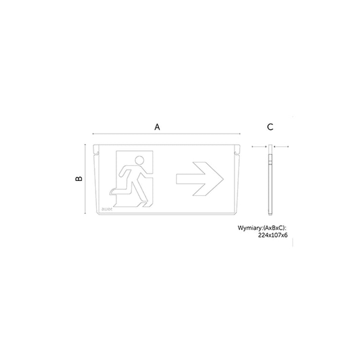 Pittogramma Sicurezza Kit per Lampade Emergenza Omino con Freccia
