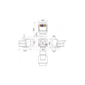 Presa RJ11 frutto keystone telefonico cat.3 bianco