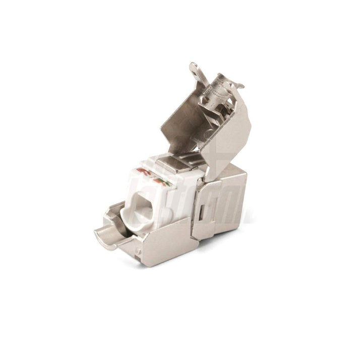 Presa RJ45 cat.6A UTP 180° TOOLLESS, colore bianco Presa RJ45 cat.6A UTP 180° TOOLLESS, colore bianco