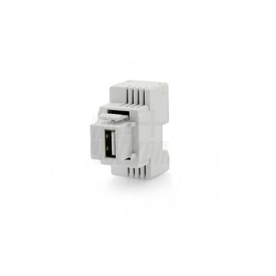 Presa USB da Muro 5V 3A 15W Modulo Aggancio Keystone per Serie Civili per Ricarica, Bianco