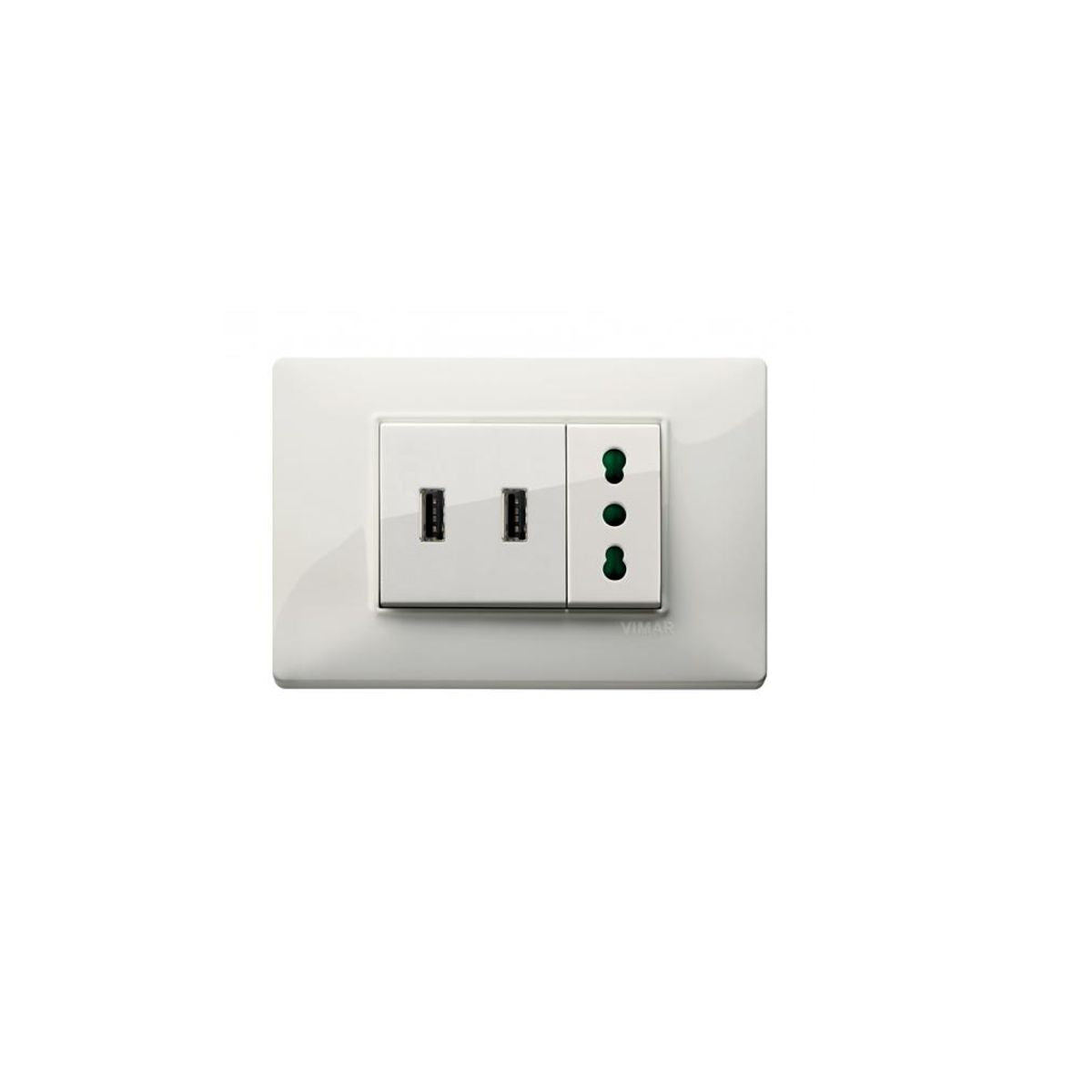 Presa USB Matix 5V 3A 15W Compatibile Bticino AM4285 1 Modulo, Bianco