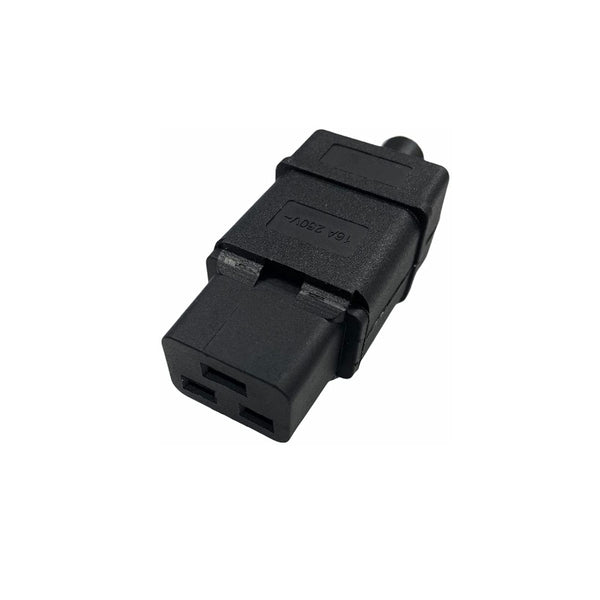 Power Flying Socket IEC 320 C19 Female Cable Mounting 16A 250V, black color