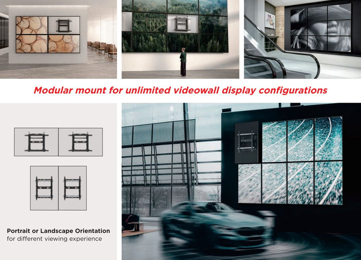 Staffa VideoWall Estensibile per Monitor 45 - 70 Pollici 70kg Vesa 600x400