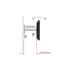 Supporto TV Parete Girevole 23 - 42 Pollici Acciaio Vesa 200x200 Portata 30kg