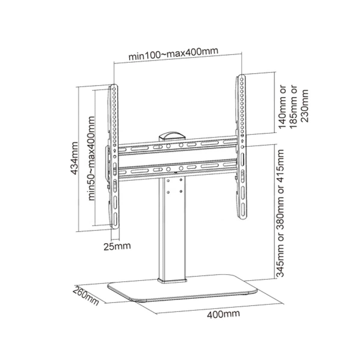 Supporto TV Da Tavolo Regolabile Per 32-55 Pollici - Girevole, Inclinabile E Con Base In Vetro - Foto 11