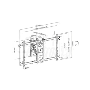 Supporto Videowall Ultra Slim TV estensibile, 37 - 70 pollici 50kg