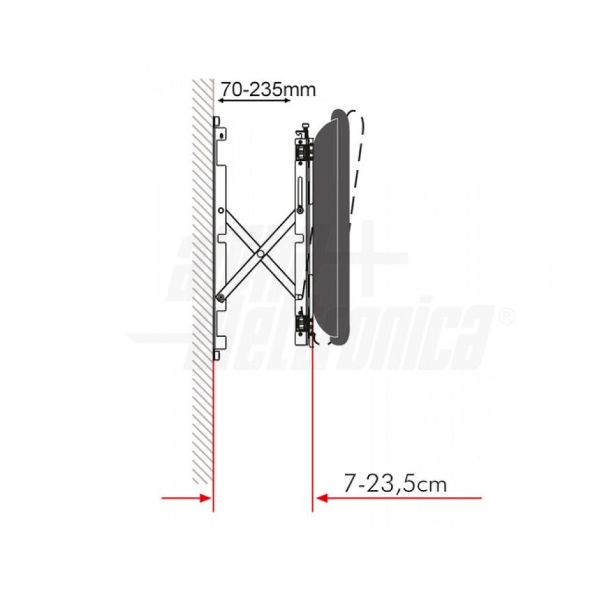 Supporto Videowall Ultra Slim TV estensibile, 37 - 70 pollici 50kg