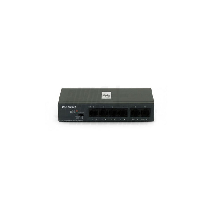 Switch Fast Ethernet 6 porte - 4FE(PSE)+2FE uplink - PoE Unmanaged - con funzione TVCC