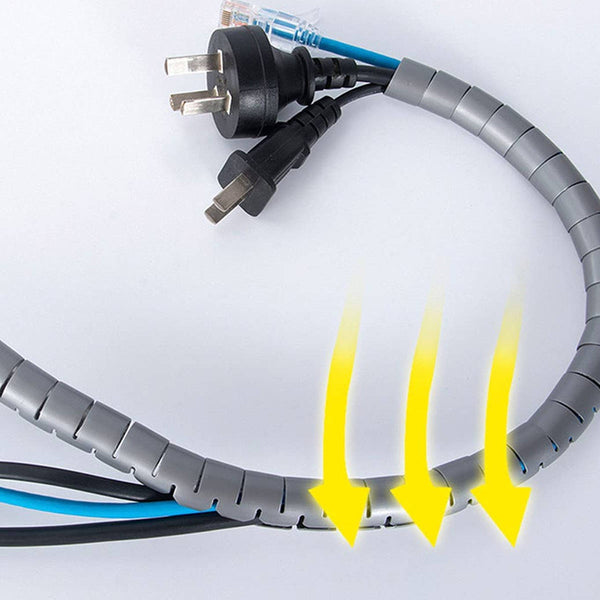 Enrouleur de Câble Spirale Couleur Argent Longueur 1m d. 30 mm pour la collecte des câbles