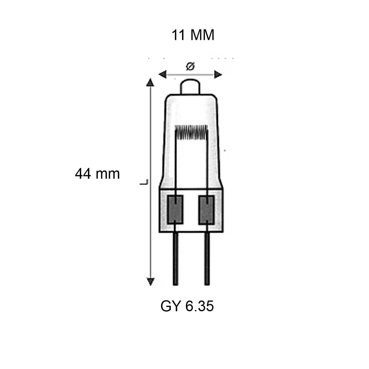 Lampada Alogena 24V 50W Bispina GY6.35 Confezione 25pz