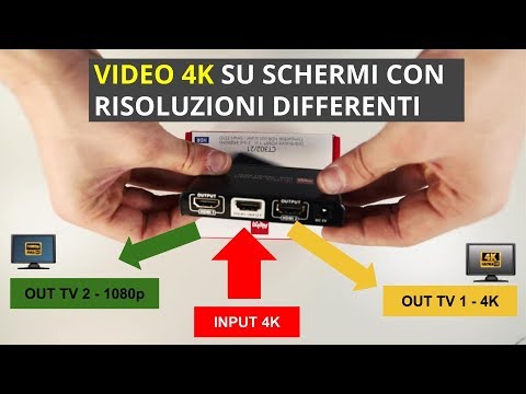 Splitter hdmi 2 uscite attivo 4K 60hz idoneo sky q HDR compatibile con smart EDID, con scaler