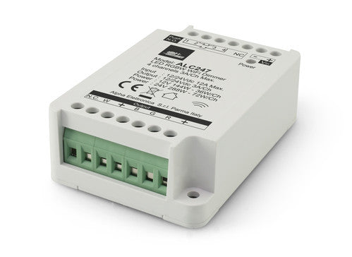 Controller LED RGBW 12/24V 12A max - 3A per canale - 4 canali - Comando Wi-Fi tramite App e pulsante