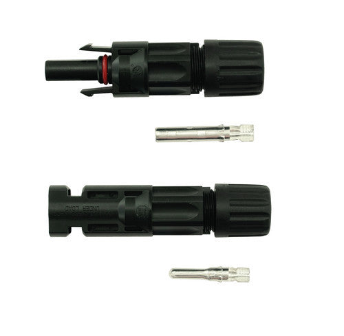 Pair of connectors for photovoltaic - Male Female - 1500V - For 4-6mm² cable - crimp