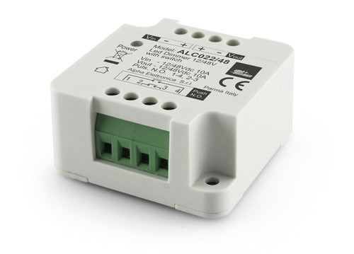 Dimmer for single color LED strips 24/48Vdc - 10A - Control with opto-isolated button