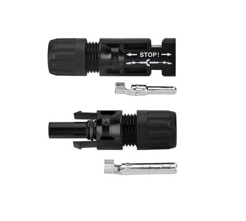 Pair of MC4 connectors for photovoltaic - Male Female - 1000V - For 4-6mm² cable - crimp