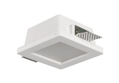 Support plâtre encastré avec couvercle en verre pour lampes LED - 120x120mm